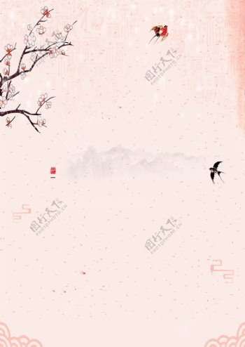 粉色中国风格墨水传统背景
