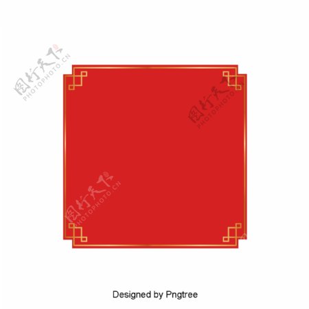 红色传统文本框边界