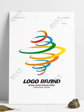 矢量创意多彩飘带运动会标志LOGO设计