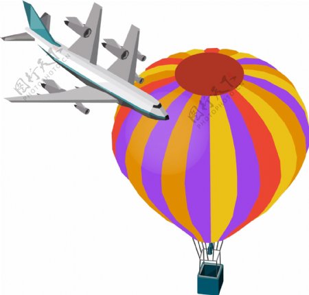 旅行飞机装饰图案元素