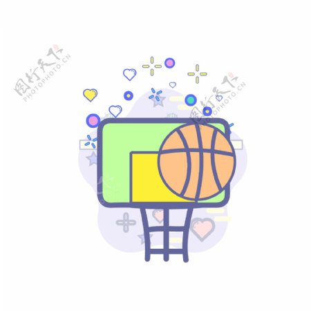 体育图标篮球运动器材矢量ai元素