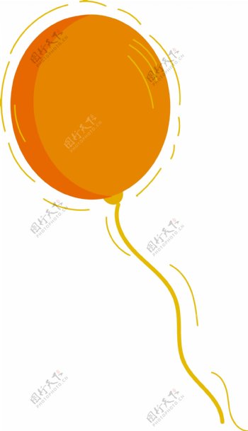 节日橙色元气气球