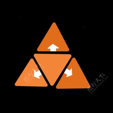 三角形橘黄色分类图标