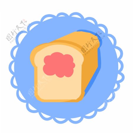 卡通黄色面包图标