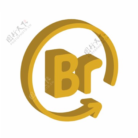 Br设计图像软件黄色2.5D简历小图标