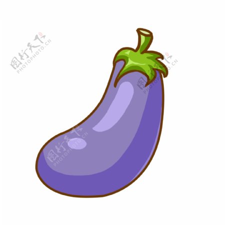 一个紫色茄子插画