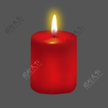 红色3D蜡烛PNG