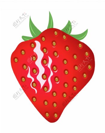 新鲜的红色草莓插画