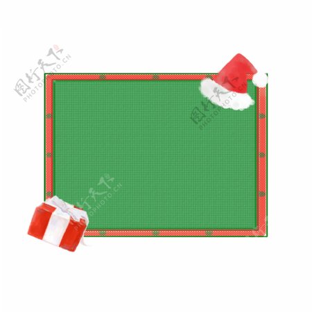 圣诞礼品盒绿色边框