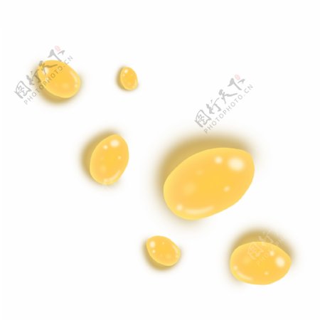 黄色立体卡通半透明油滴