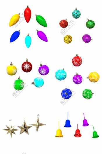 C4D圣诞灯泡小球装饰合集