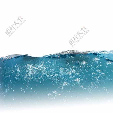 精美蓝色水面氧气气泡元素