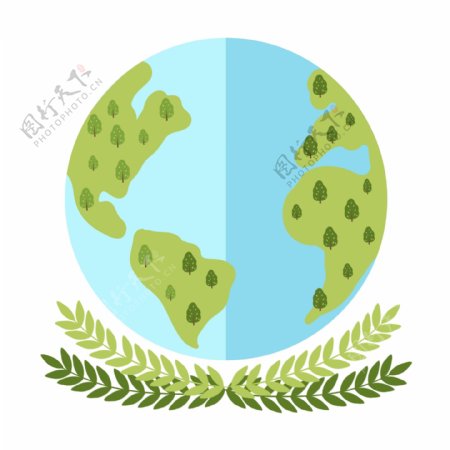 世界地球日绿色环保地球下载