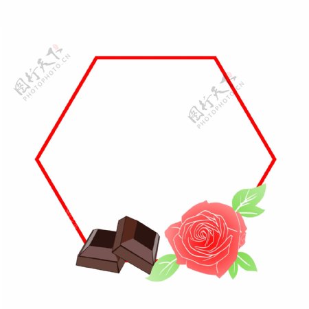 情人节巧克力红色边框