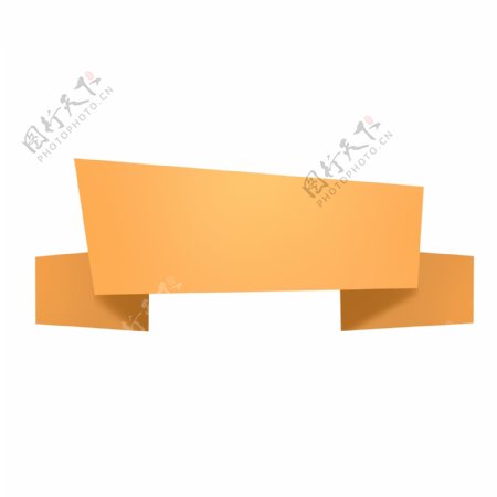 橙色折叠折纸可爱标题框