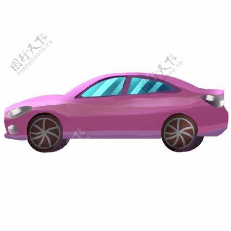 漂亮的紫色汽车插画