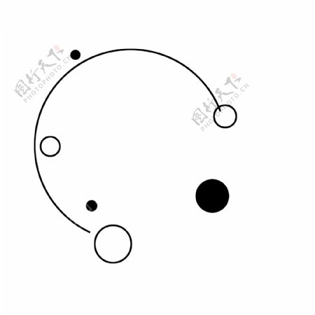 黑色圆手绘气泡线条元素