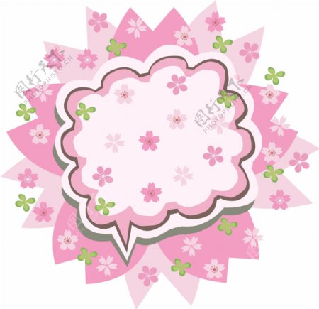 小清新纸片手绘粉红色樱花边框免抠素材