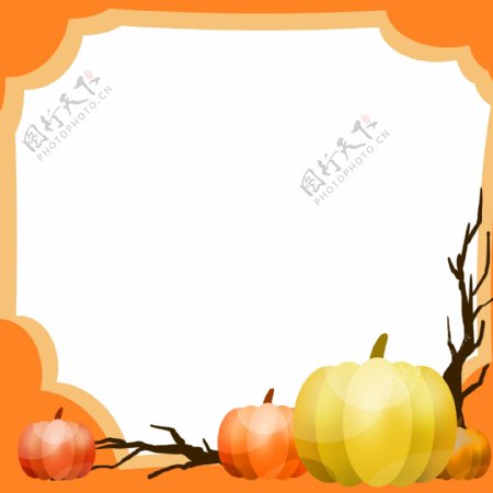 手绘秋季苹果边框