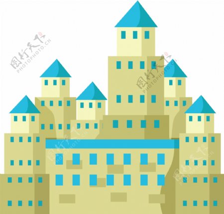 房屋建筑城堡插画
