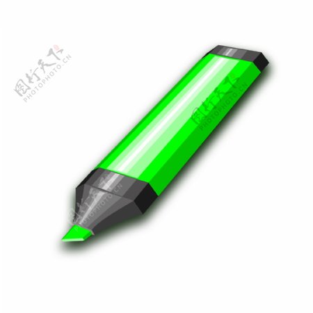 一支绿色画笔插图