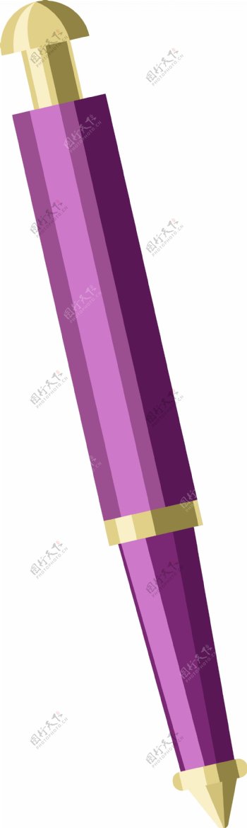 紫色的学习笔插画
