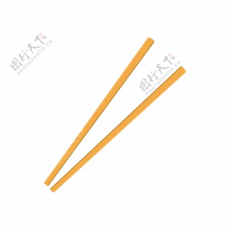 手绘矢量扁平餐具筷子