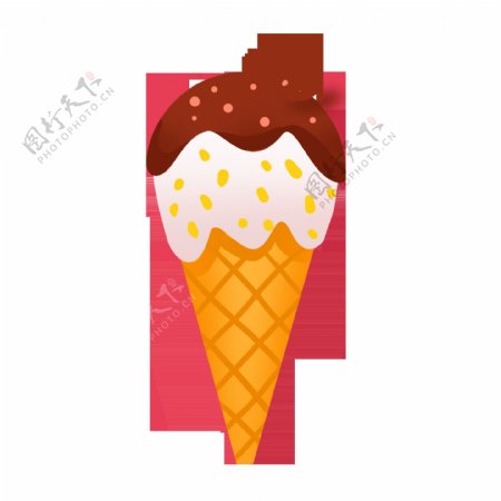 夏日清凉手绘甜品蛋糕冰淇淋插画