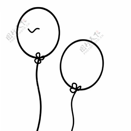 两个黑白色英文气球