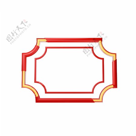 中国风长方形圆角边框装饰