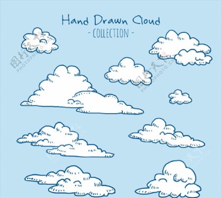9款彩绘云朵设计元素