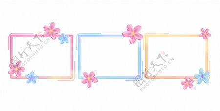 粉色的花朵相框边框