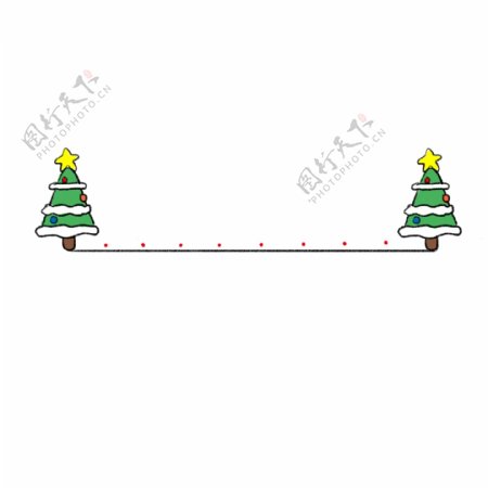 圣诞树分割线插画