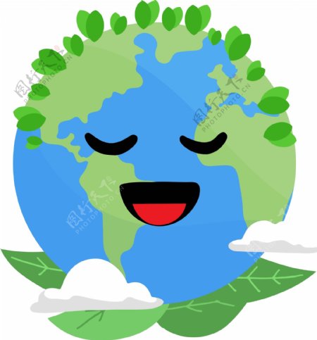 简约风格绿色世界地球日元素