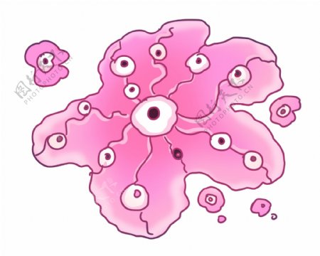 粉色的病毒细菌插画