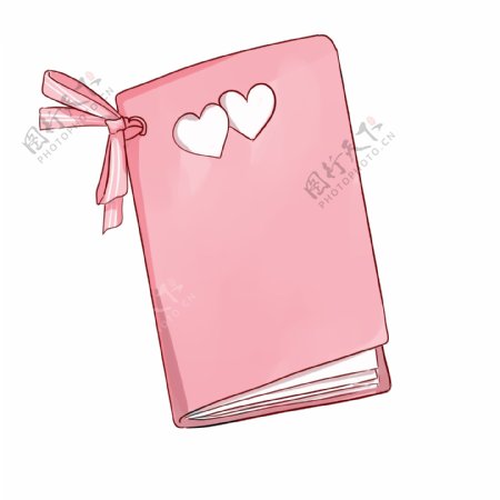 粉色浪漫爱心日记本