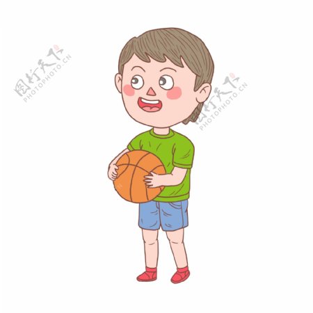 卡通手绘人物篮球少年