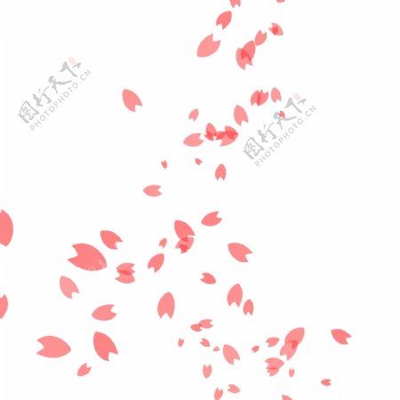 粉色漂浮花瓣装饰元素