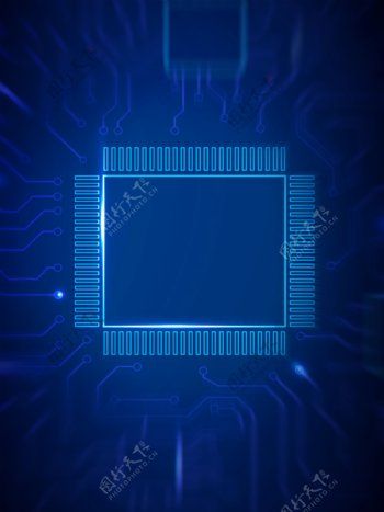 蓝色科技科幻芯片线条抽象背景