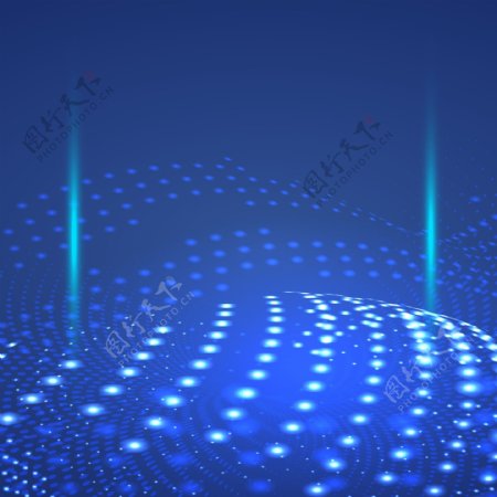 蓝色光效电子科技背景