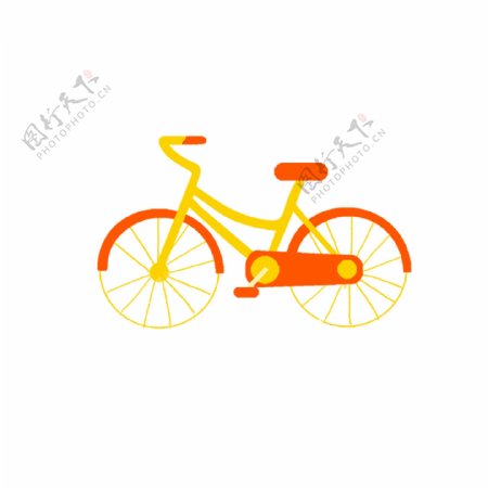 原创橘色单车元素设计