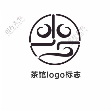 茶馆店面LOGO标志