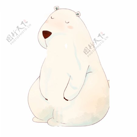 卡通可爱一只大白熊动物设计