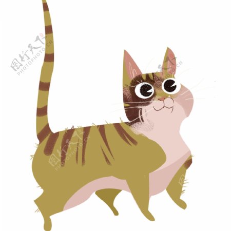 手绘一只肥大的猫咪动物设计