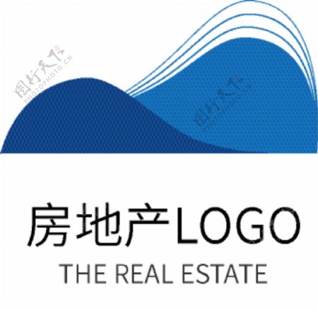 蓝色房地产商务企业logo
