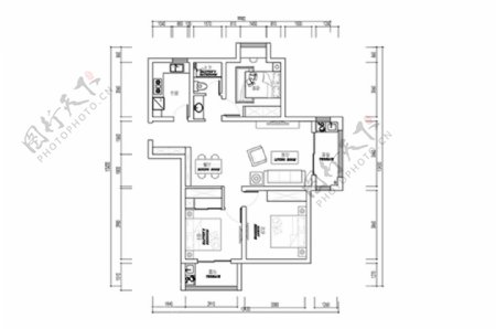 高层住宅户型CAD家装平面图