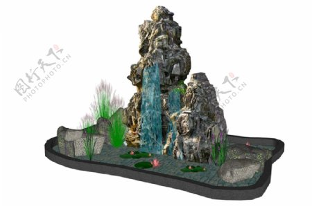公园景观山水SU模型