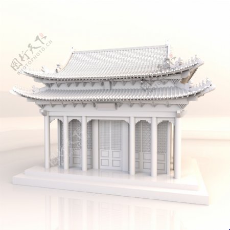 中国古建筑皇宫精细模型之听雨阁