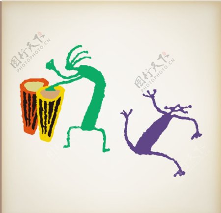 音乐舞蹈插画乐器壁画