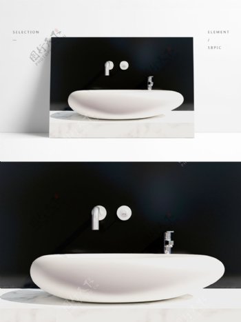 现代简约白色陶瓷台盆